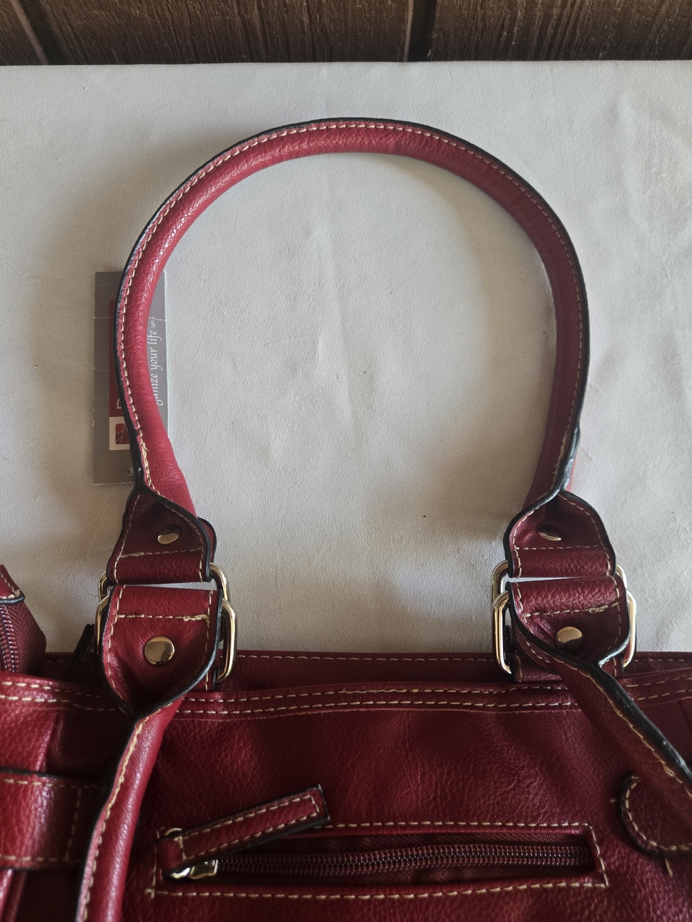 Rosetti Crimson Leatherette Handbag Bag - Picture 7 of 16